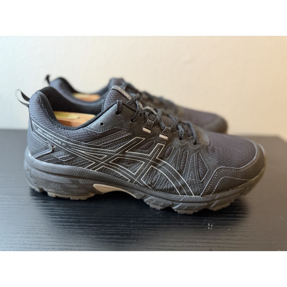 ASICS Gel Venture 7 Black Athletic Trail Running Shoes Men's Sz 11.5 1011A560